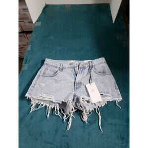 Rise Shorts Size 11 Womens Blue Denim Ladies Shortie Bermuda Cut Off NWT